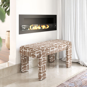 HomeRoots 40" Upholstered Bench - Modern Fabric Seating for Entryway, Hallway, or Laundry Room Utility & Style 668852