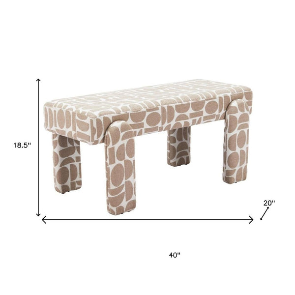 HomeRoots 40" Upholstered Bench - Modern Fabric Seating for Entryway, Hallway, or Laundry Room Utility & Style 668852