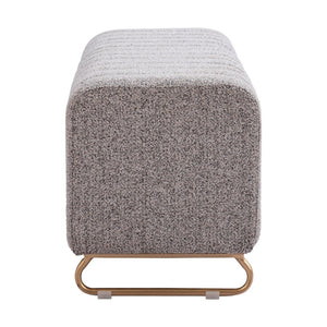 HomeRoots 48" Gray and Gold Upholstered Bench for Entryways - Stylish, Durable Seating for Any Space 668854
