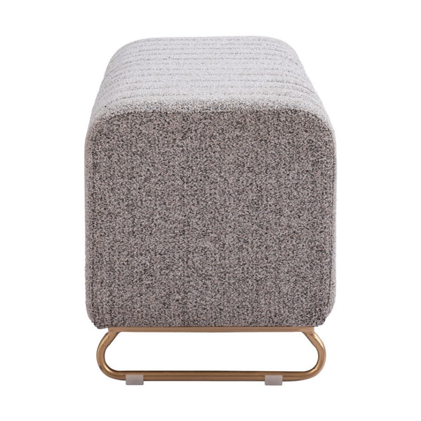 HomeRoots 48" Gray and Gold Upholstered Bench for Entryways - Stylish, Durable Seating for Any Space 668854