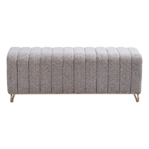 HomeRoots 48" Gray and Gold Upholstered Bench for Entryways - Stylish, Durable Seating for Any Space 668854
