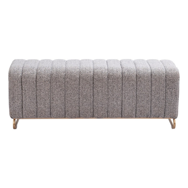 HomeRoots 48" Gray and Gold Upholstered Bench for Entryways - Stylish, Durable Seating for Any Space 668854