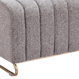 HomeRoots 48" Gray and Gold Upholstered Bench for Entryways - Stylish, Durable Seating for Any Space 668854
