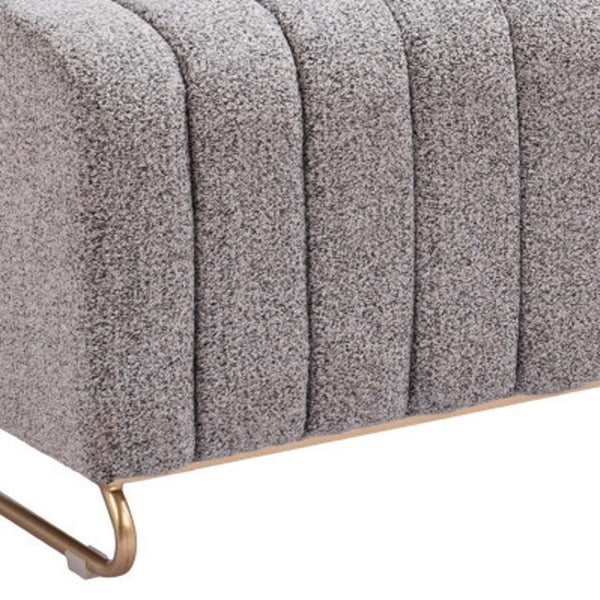 HomeRoots 48" Gray and Gold Upholstered Bench for Entryways - Stylish, Durable Seating for Any Space 668854