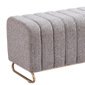 HomeRoots 48" Gray and Gold Upholstered Bench for Entryways - Stylish, Durable Seating for Any Space 668854