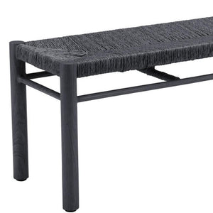 HomeRoots 48" Modern Black and Aluminum Bench - Sleek Multi-Purpose Seating for Entryway, Hallway & More! 668855