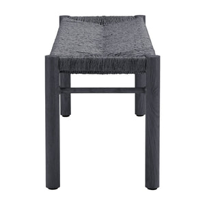 HomeRoots 48" Modern Black and Aluminum Bench - Sleek Multi-Purpose Seating for Entryway, Hallway & More! 668855