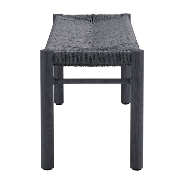 HomeRoots 48" Modern Black and Aluminum Bench - Sleek Multi-Purpose Seating for Entryway, Hallway & More! 668855
