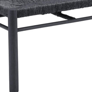 HomeRoots 48" Modern Black and Aluminum Bench - Sleek Multi-Purpose Seating for Entryway, Hallway & More! 668855