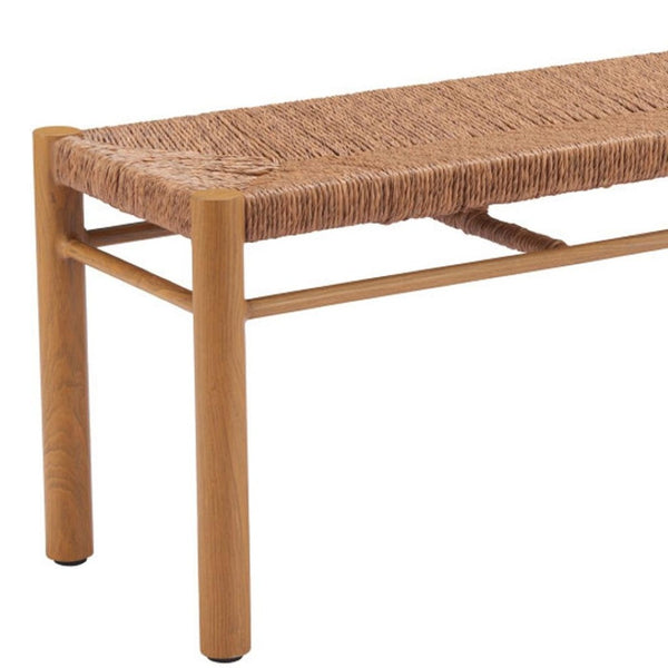 HomeRoots 48" Natural Finish Aluminum Bench - Stylish Entryway Seating for Two, Modern Design & Easy Care 668856