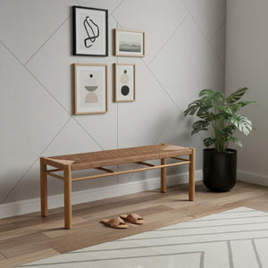 HomeRoots 48" Natural Finish Aluminum Bench - Stylish Entryway Seating for Two, Modern Design & Easy Care 668856