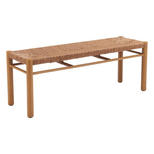 HomeRoots 48" Natural Finish Aluminum Bench - Stylish Entryway Seating for Two, Modern Design & Easy Care 668856