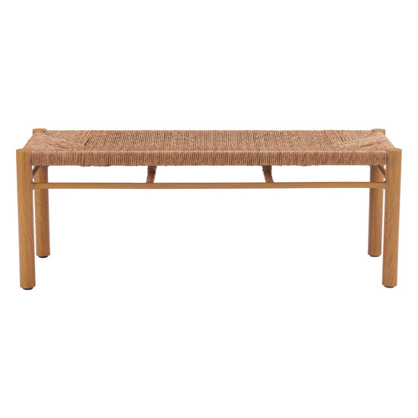 HomeRoots 48" Natural Finish Aluminum Bench - Stylish Entryway Seating for Two, Modern Design & Easy Care 668856