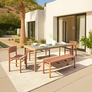 HomeRoots 48" Natural Finish Aluminum Bench - Stylish Entryway Seating for Two, Modern Design & Easy Care 668856