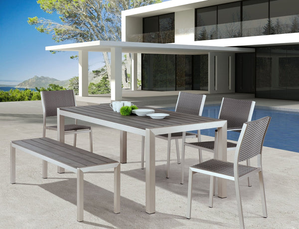 HomeRoots 60" Silver Aluminum Bench - Stylish, Durable Seating for Entryways, Hallways, and Mudrooms 668857