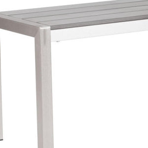 HomeRoots 60" Silver Aluminum Bench - Stylish, Durable Seating for Entryways, Hallways, and Mudrooms 668857