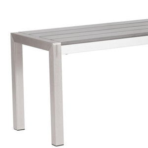 HomeRoots 60" Silver Aluminum Bench - Stylish, Durable Seating for Entryways, Hallways, and Mudrooms 668857