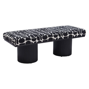 HomeRoots 49" Upholstered Bench with Stylish White Fabric and Solid Wood, Perfect for Entryway Seating & Decor 668858