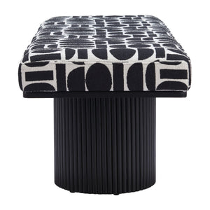 HomeRoots 49" Upholstered Bench with Stylish White Fabric and Solid Wood, Perfect for Entryway Seating & Decor 668858