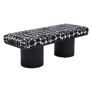 HomeRoots 49" Upholstered Bench with Stylish White Fabric and Solid Wood, Perfect for Entryway Seating & Decor 668858