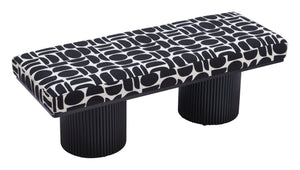 HomeRoots 49" Upholstered Bench with Stylish White Fabric and Solid Wood, Perfect for Entryway Seating & Decor 668858