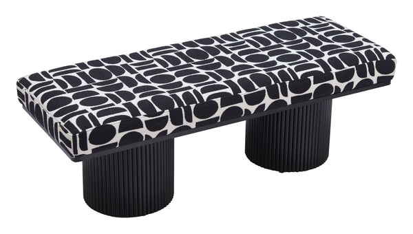 HomeRoots 49" Upholstered Bench with Stylish White Fabric and Solid Wood, Perfect for Entryway Seating & Decor 668858