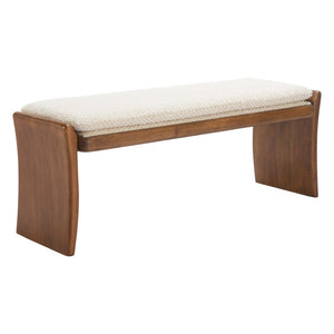 HomeRoots 48" Upholstered Bench in Beige and Brown – Stylish Seating for Entryways, Hallways & More! 668860