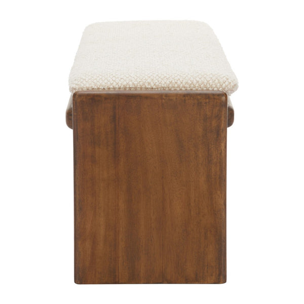 HomeRoots 48" Upholstered Bench in Beige and Brown – Stylish Seating for Entryways, Hallways & More! 668860