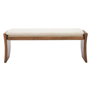 HomeRoots 48" Upholstered Bench in Beige and Brown – Stylish Seating for Entryways, Hallways & More! 668860