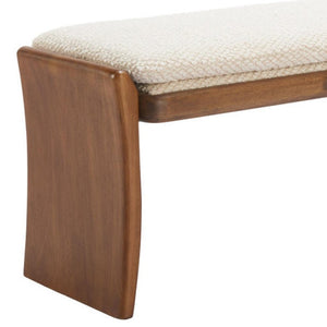 HomeRoots 48" Upholstered Bench in Beige and Brown – Stylish Seating for Entryways, Hallways & More! 668860