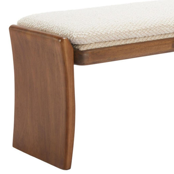 HomeRoots 48" Upholstered Bench in Beige and Brown – Stylish Seating for Entryways, Hallways & More! 668860