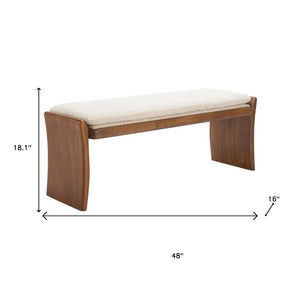 HomeRoots 48" Upholstered Bench in Beige and Brown – Stylish Seating for Entryways, Hallways & More! 668860