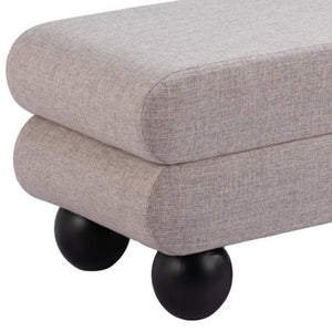 HomeRoots 46" Gray and Black Upholstered Bench - Stylish Entryway Seating with Solid Wood Base for Modern Homes 668862
