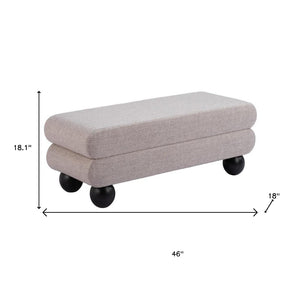 HomeRoots 46" Gray and Black Upholstered Bench - Stylish Entryway Seating with Solid Wood Base for Modern Homes 668862