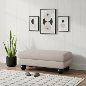 HomeRoots 46" Gray and Black Upholstered Bench - Stylish Entryway Seating with Solid Wood Base for Modern Homes 668862