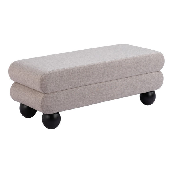 HomeRoots 46" Gray and Black Upholstered Bench - Stylish Entryway Seating with Solid Wood Base for Modern Homes 668862