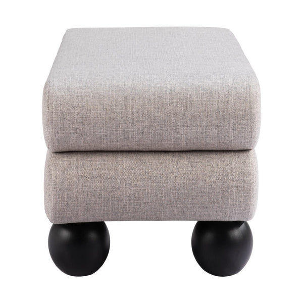 HomeRoots 46" Gray and Black Upholstered Bench - Stylish Entryway Seating with Solid Wood Base for Modern Homes 668862