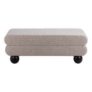 HomeRoots 46" Gray and Black Upholstered Bench - Stylish Entryway Seating with Solid Wood Base for Modern Homes 668862