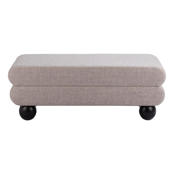 HomeRoots 46" Gray and Black Upholstered Bench - Stylish Entryway Seating with Solid Wood Base for Modern Homes 668862