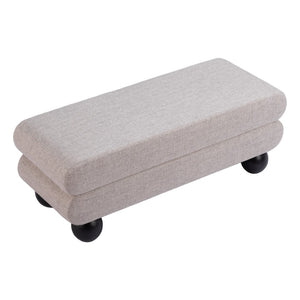HomeRoots 46" Gray and Black Upholstered Bench - Stylish Entryway Seating with Solid Wood Base for Modern Homes 668862