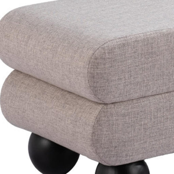 HomeRoots 46" Gray and Black Upholstered Bench - Stylish Entryway Seating with Solid Wood Base for Modern Homes 668862