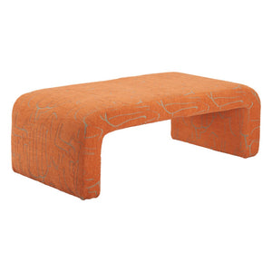 HomeRoots 50" Orange Upholstered Bench - Stylish Seating & Storage Solution for Entryways and Hallways 668863
