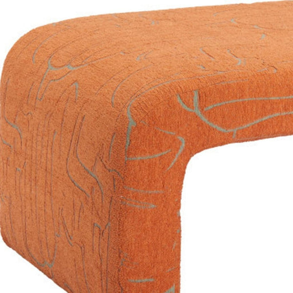 HomeRoots 50" Orange Upholstered Bench - Stylish Seating & Storage Solution for Entryways and Hallways 668863