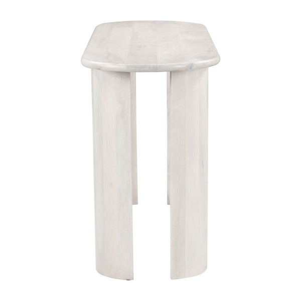 HomeRoots 58" White Solid Wood Oval Console Table – Versatile Entryway, Living Room, and Bedroom Accent Piece 668866