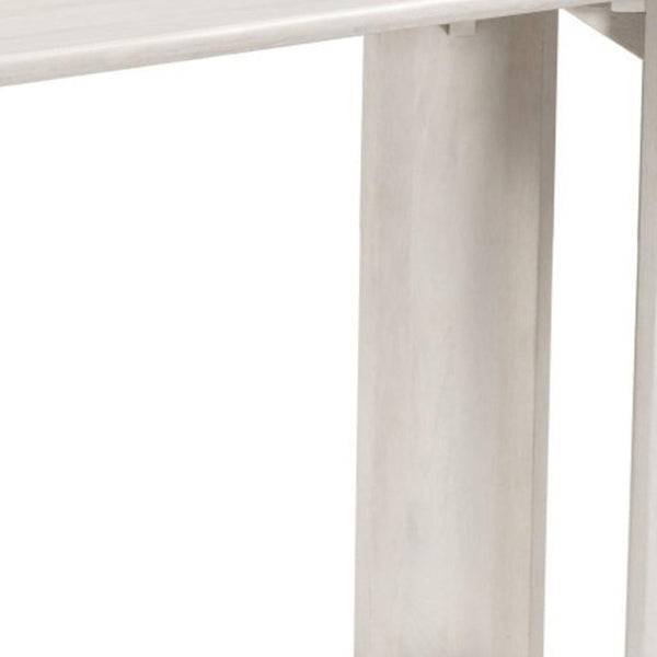 HomeRoots 58" White Solid Wood Oval Console Table – Versatile Entryway, Living Room, and Bedroom Accent Piece 668866