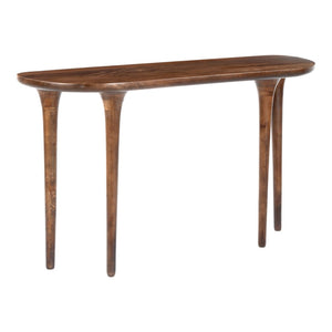 HomeRoots 48" Brown Solid Wood Half Circle Console Table - Elegant Entryway Accent for Decor & Essentials Storage 668868