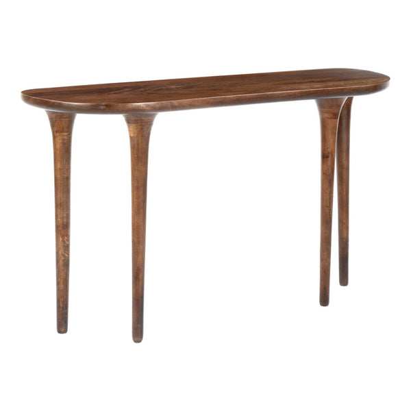 HomeRoots 48" Brown Solid Wood Half Circle Console Table - Elegant Entryway Accent for Decor & Essentials Storage 668868