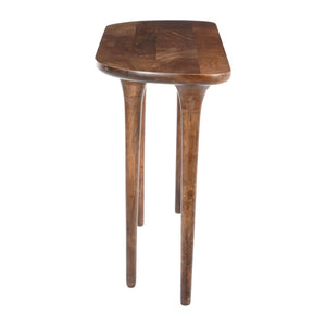 HomeRoots 48" Brown Solid Wood Half Circle Console Table - Elegant Entryway Accent for Decor & Essentials Storage 668868