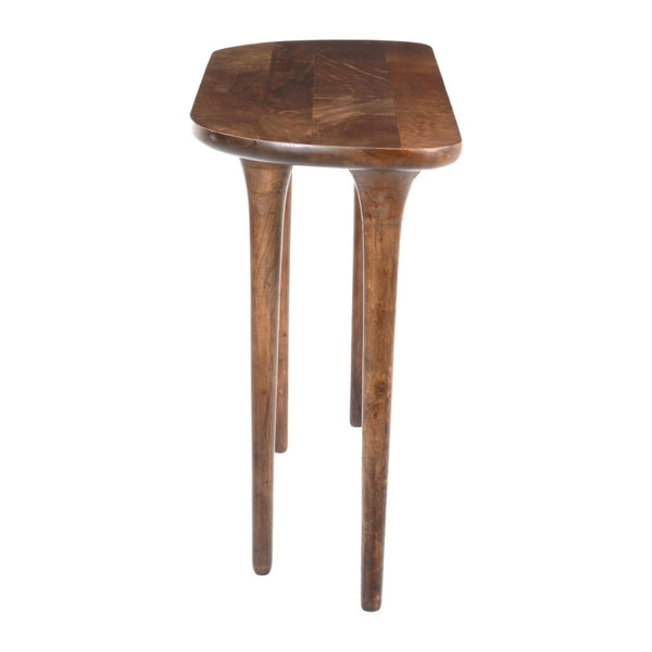 HomeRoots 48" Brown Solid Wood Half Circle Console Table - Elegant Entryway Accent for Decor & Essentials Storage 668868