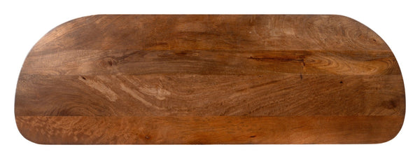 HomeRoots 48" Brown Solid Wood Half Circle Console Table - Elegant Entryway Accent for Decor & Essentials Storage 668868